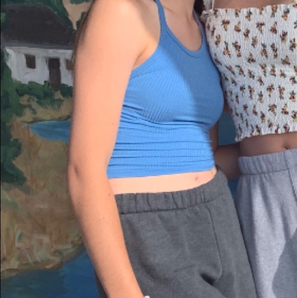 blue halter top
